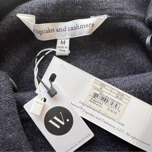 Cupcakes and Cashmere NWT Jason off the shoulder sweater dress heather gray M - Picture 2 of 6